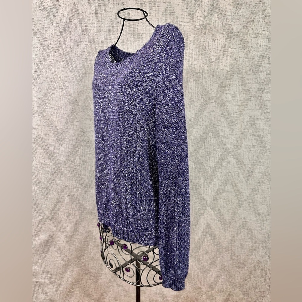 Divided by H&M blue glitter high low hem knit sweater size 8 - Picture 5 of 6
